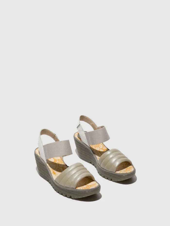 SlingBack Sandals YIKO414FLY SILVEROFFWHITE Women Fly London Sandals