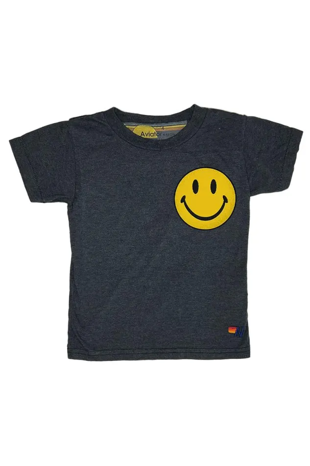 Smiley 2 Tee 8211 Charcoal Kids Aviator Nation Tees