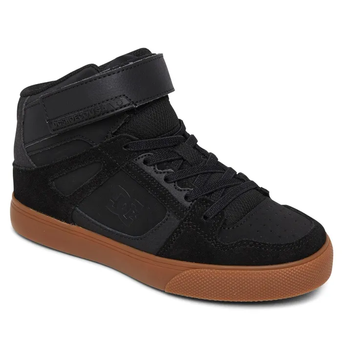 Sneakers Kids Pure High Elastic Waist Lace HighTop Shoes blackgum DC Shoes