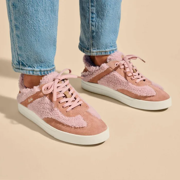 Sneakers Women Olukai Kilea Heu Fuzzy Sneakers 8211 Pink Clay Cork