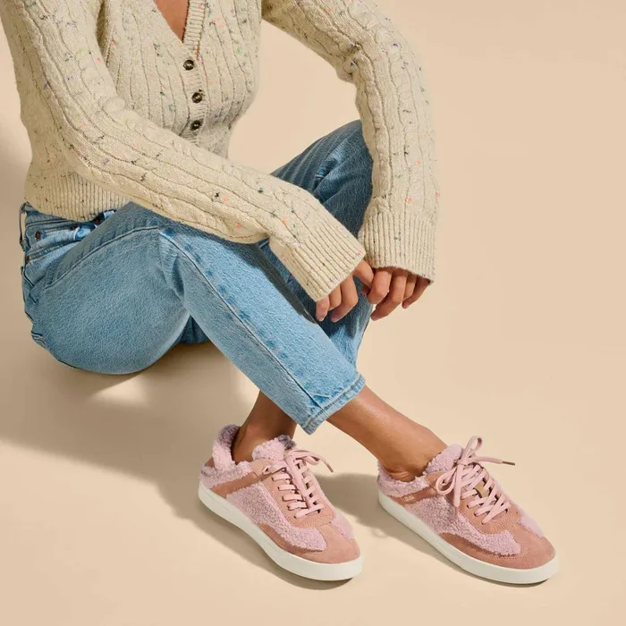 Sneakers Women Olukai Kilea Heu Fuzzy Sneakers 8211 Pink Clay Cork