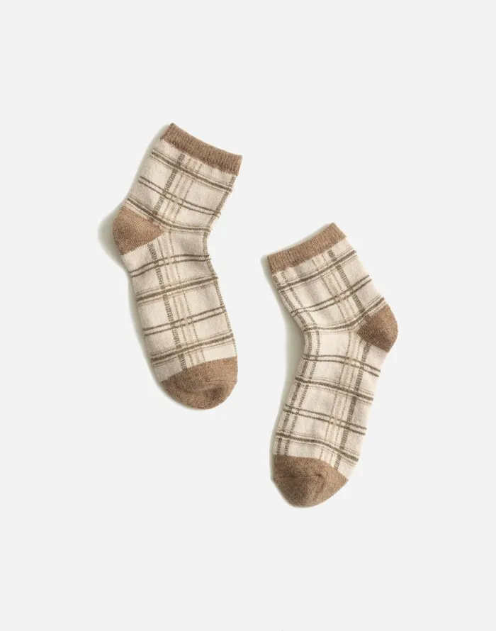 Socks Women Madewell Plush Ankle Socks Soft Fawn