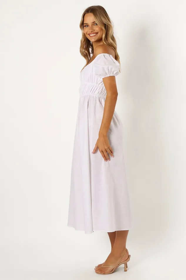 Sofia Maxi Dress White Women Linen Dresses Petal and Pup