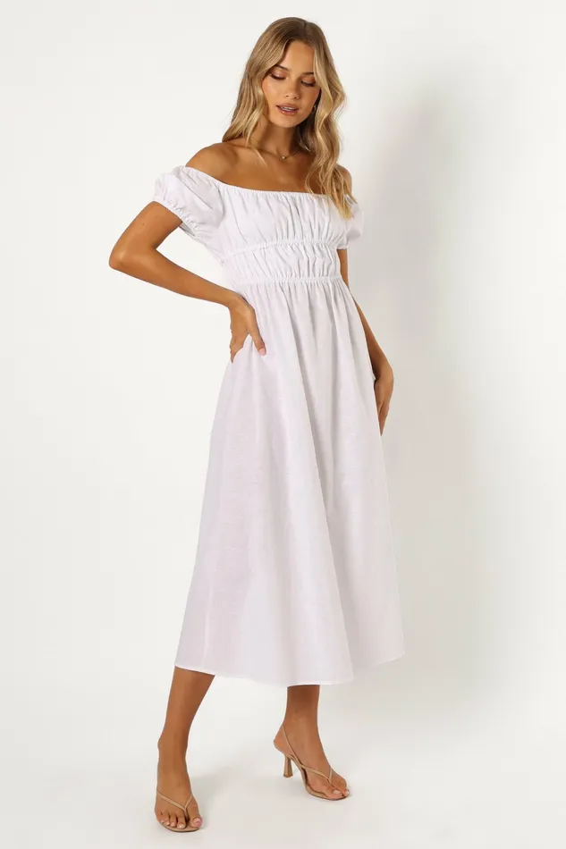 Sofia Maxi Dress White Women Linen Dresses Petal and Pup