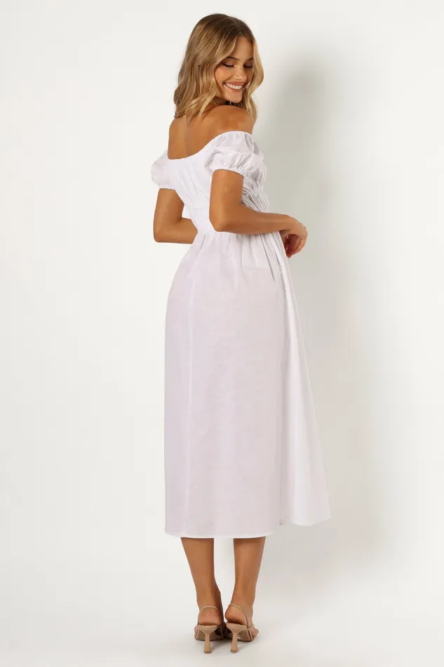 Sofia Maxi Dress White Women Linen Dresses Petal and Pup