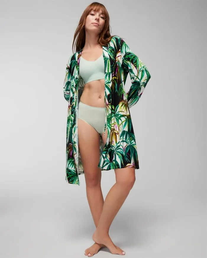 Soma Cool Nights Short Robe Bungalow Palms Ivory Women Matching Sets and Separates