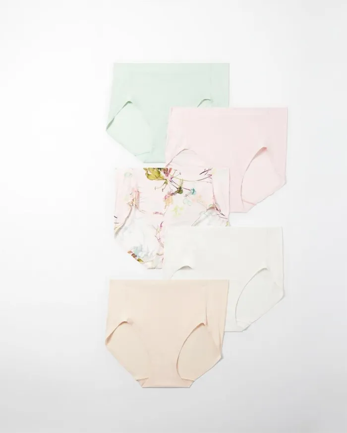 Soma Enbliss Soft Stretch Modern Brief 5Pack Clay Rose Multipack Women Panties