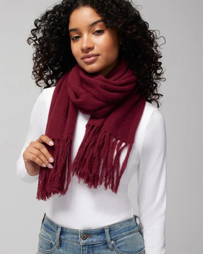 Soma Ultra Plush Blanket Scarf Ivory Women Slippers and Accessories