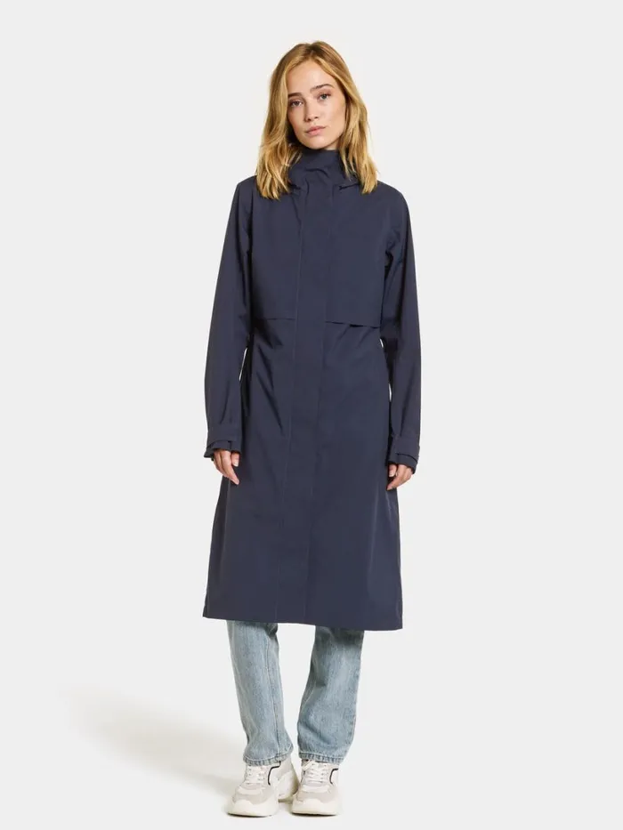 Sonja Parka Long Dark Night Blue Women Didriksons Spring Jackets