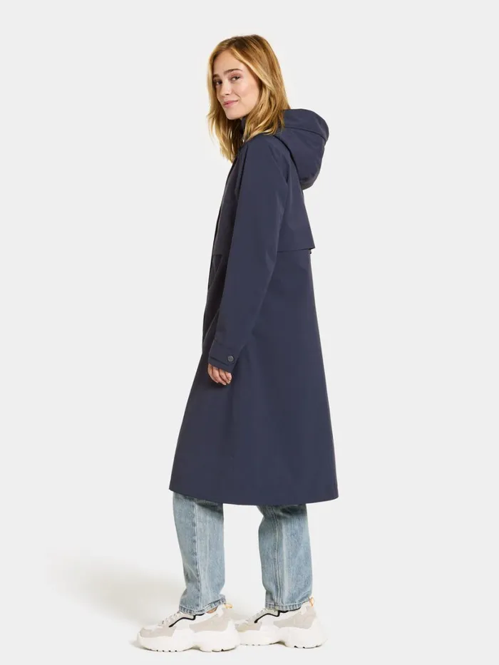 Sonja Parka Long Dark Night Blue Women Didriksons Spring Jackets