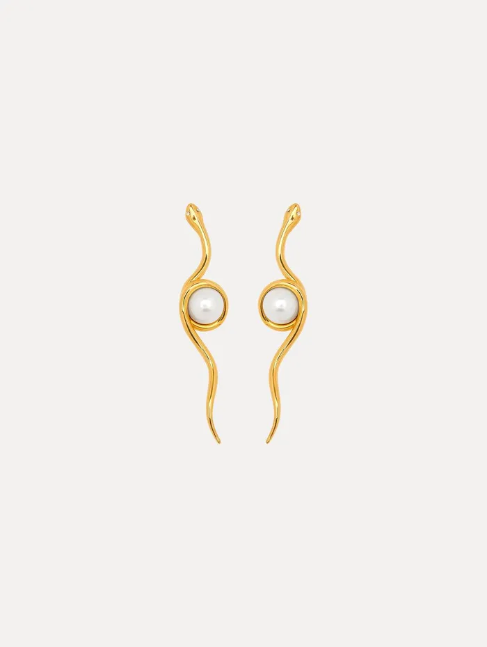 Spiral Snake Earrings Gold Women Oscar De La Renta Earrings