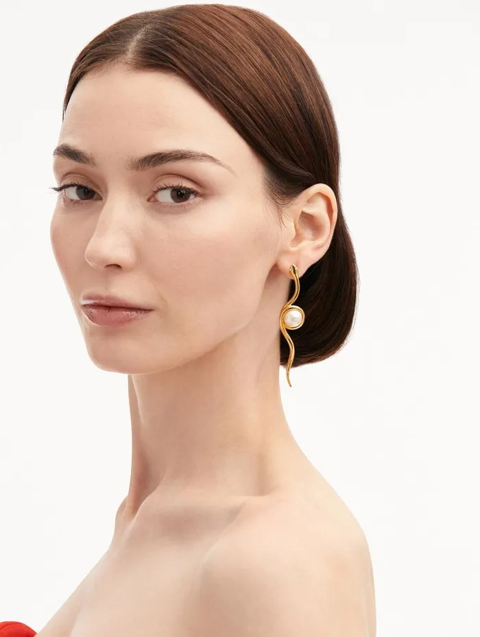 Spiral Snake Earrings Gold Women Oscar De La Renta Earrings Spiral Snake Earrings Gold Women Oscar De La Renta Earrings