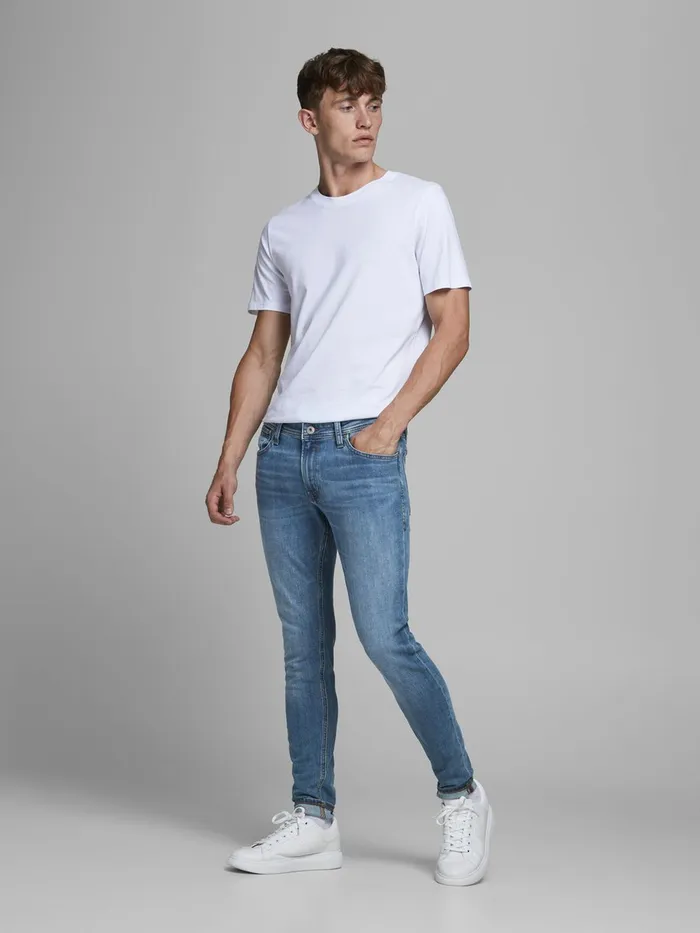 Spray On Jeans JACK and JONES Mens TOM ORIGINAL AM 815 STS SKINNY FIT JEANS Blue Blue Denim