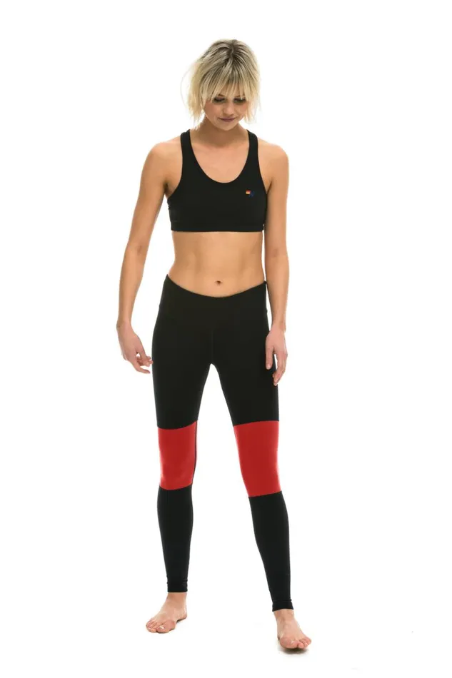 Sprinter Full Length Leggings 8211 Black Red Women Aviator Nation Leggings