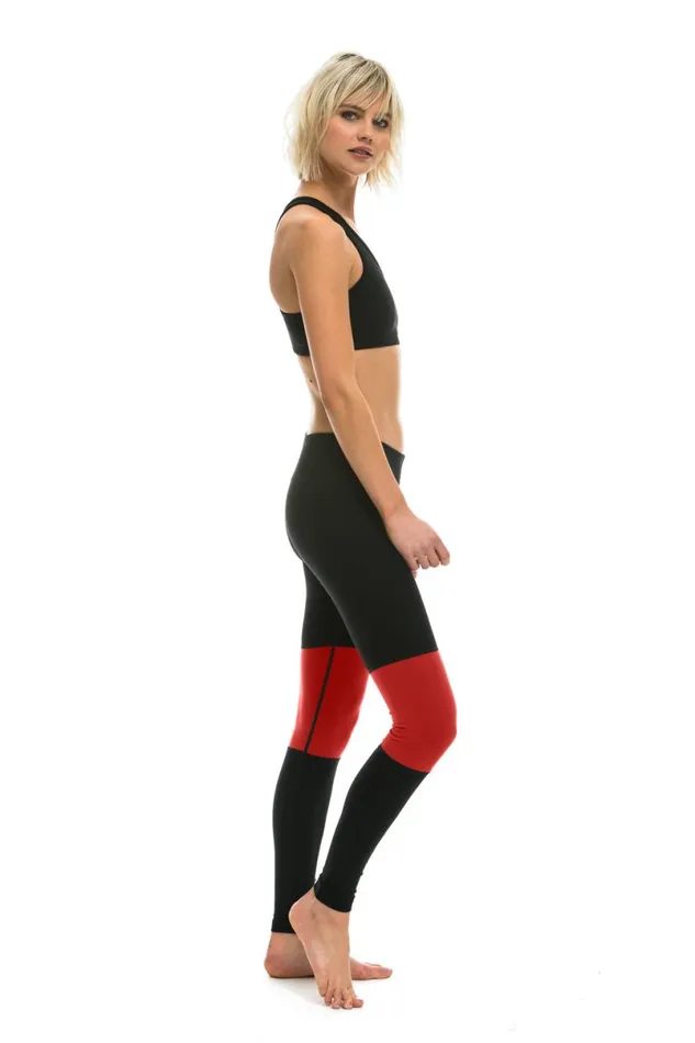 Sprinter Full Length Leggings 8211 Black Red Women Aviator Nation Leggings
