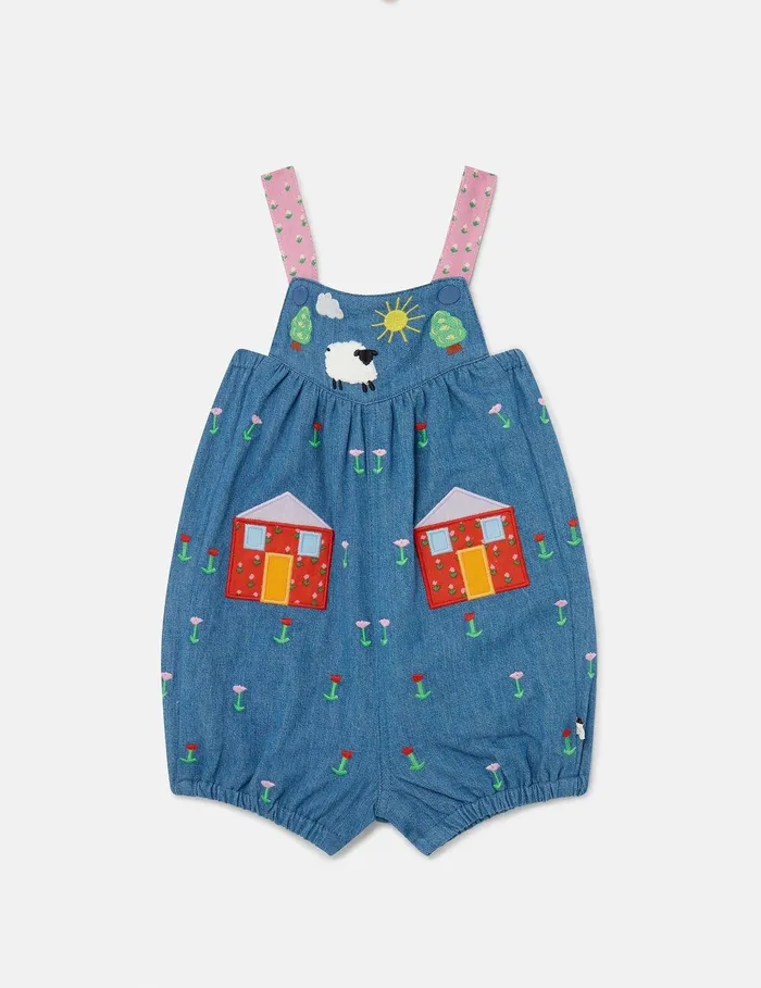 Stella McCartney Baby Girls Kids Farmyard Appliqu Overalls Multicolour
