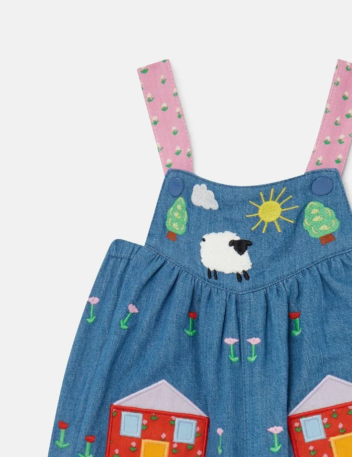 Stella McCartney Baby Girls Kids Farmyard Appliqu Overalls Multicolour Stella McCartney Baby Girls Kids Farmyard Appliqu Overalls Multicolour
