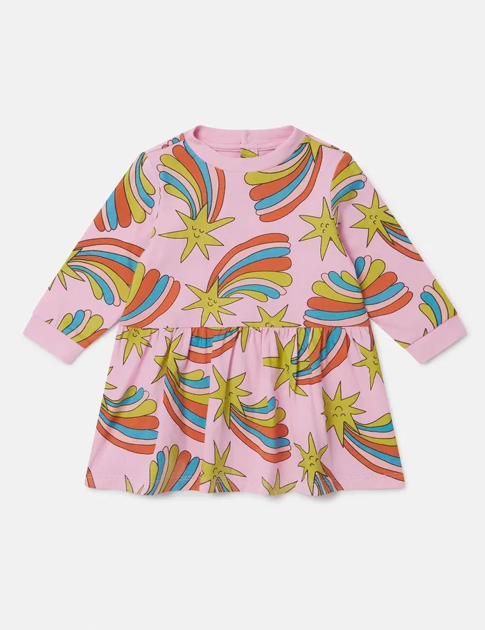 Stella McCartney Baby Girls Kids Shooting Stars Dress Multicolor Pink