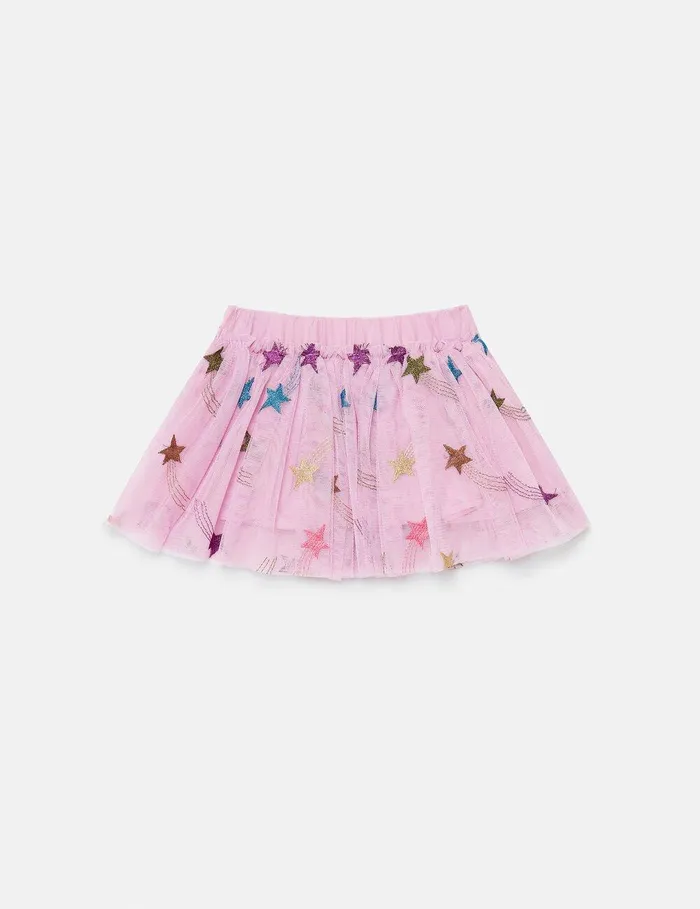 Stella McCartney Baby Girls Kids Shooting Stars Embroidered Skirt Rose