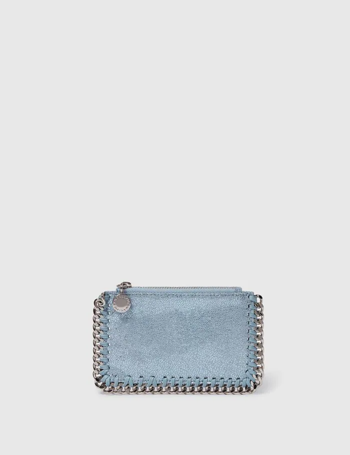 Stella McCartney Card Cases Women Falabella Zipper Cardholder Sapphire Blue