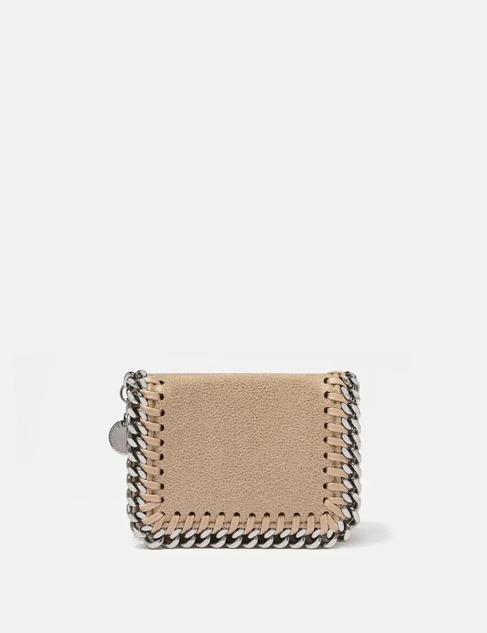 Stella McCartney Compact Wallets Women Falabella Small Flap Wallet Butter Cream