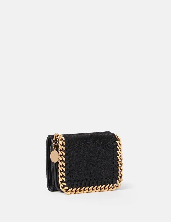 Stella McCartney Compact Wallets Women Falabella TriFold Wallet Black Stella McCartney Compact Wallets Women Falabella TriFold Wallet Black