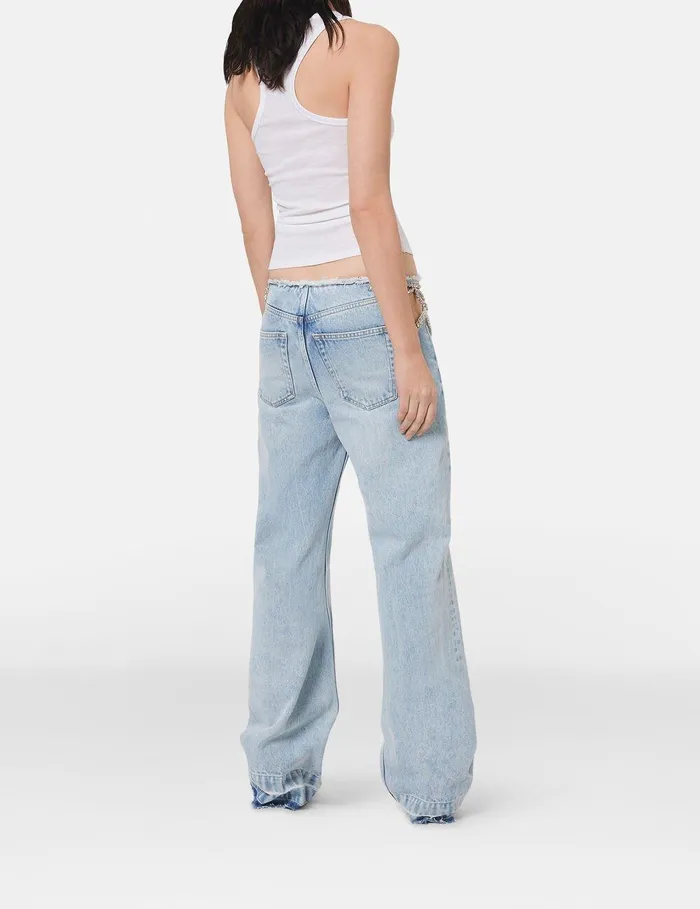 Stella McCartney Denim Women Diamant Star Wide Leg Jeans Blue Stella McCartney Denim Women Diamant Star Wide Leg Jeans Blue