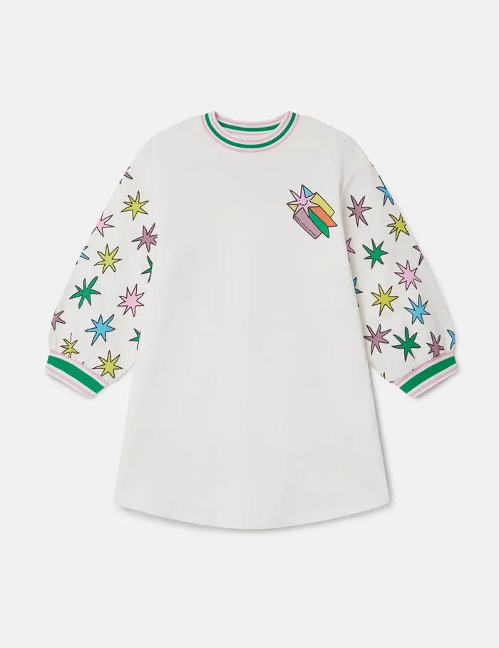 Stella McCartney Dresses and Jumpsuits Kids Bright Stars Sweatshirt Dress Cream