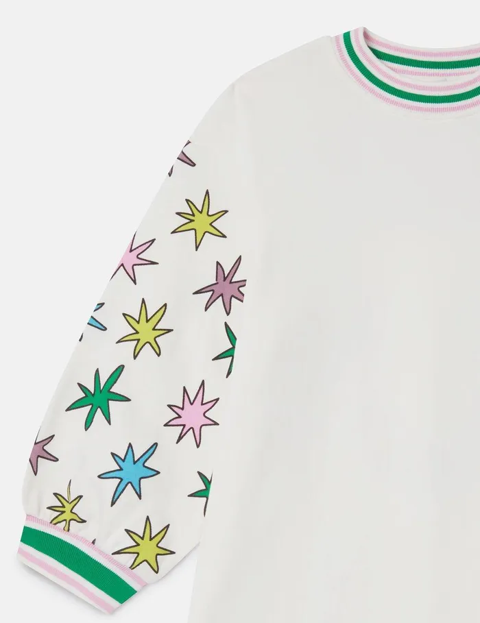Stella McCartney Dresses and Jumpsuits Kids Bright Stars Sweatshirt Dress Cream Stella McCartney Dresses and Jumpsuits Kids Bright Stars Sweatshirt Dress Cream