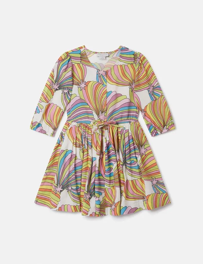 Stella McCartney Dresses and Jumpsuits Kids Shooting Stars Pleated Dress Ivory Multi