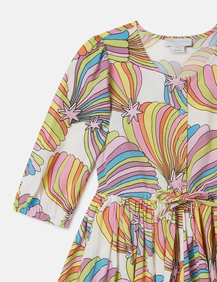 Stella McCartney Dresses and Jumpsuits Kids Shooting Stars Pleated Dress Ivory Multi