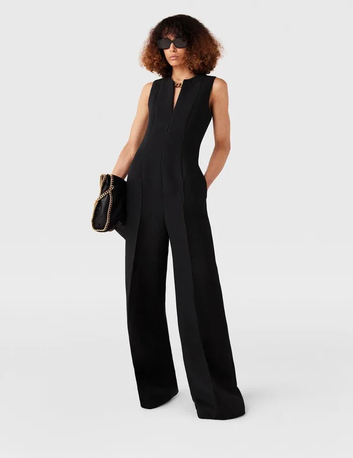Stella McCartney Dresses Women ChainEmbellished OpenBack Jumpsuit Midnight Black Stella McCartney Dresses Women ChainEmbellished OpenBack Jumpsuit Midnight Black