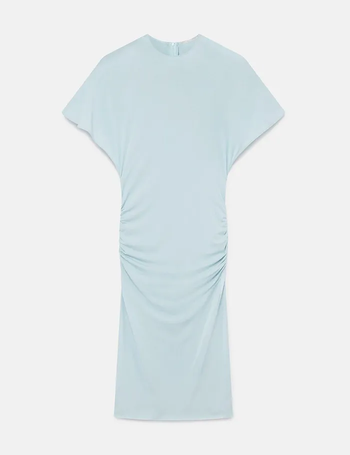 Stella McCartney Dresses Women Strong Shoulder ShortSleeve Midi Dress Light Blue Stella McCartney Dresses Women Strong Shoulder ShortSleeve Midi Dress Light Blue