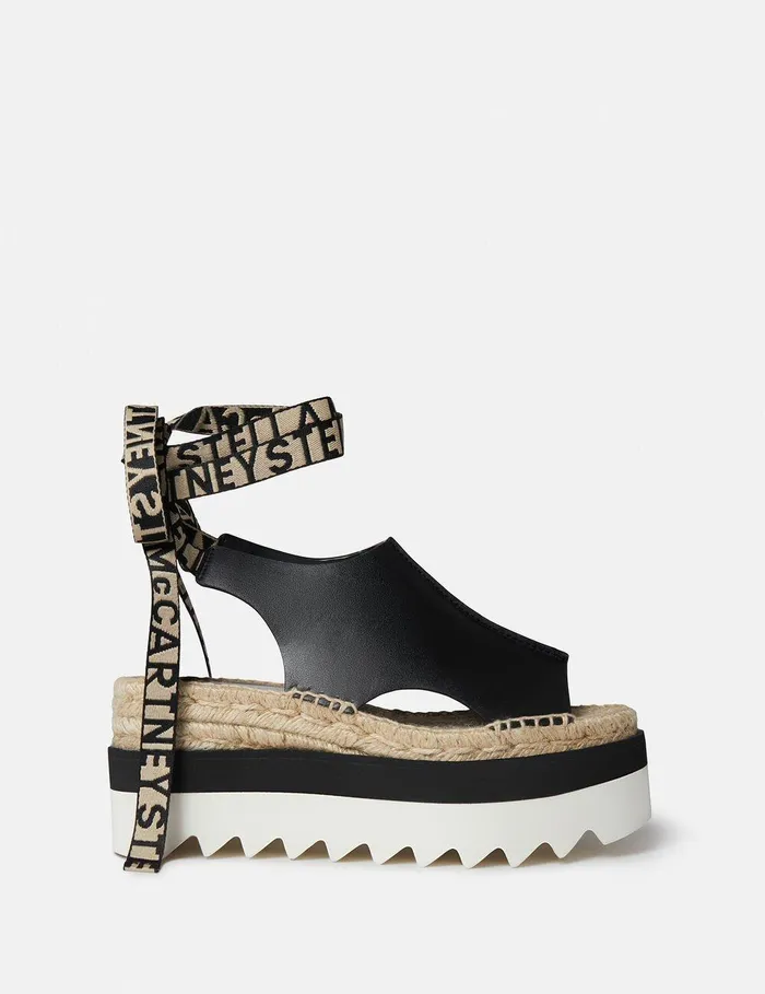 Stella McCartney Espadrilles Women Gaia Peeptoe Platform Espadrilles Black
