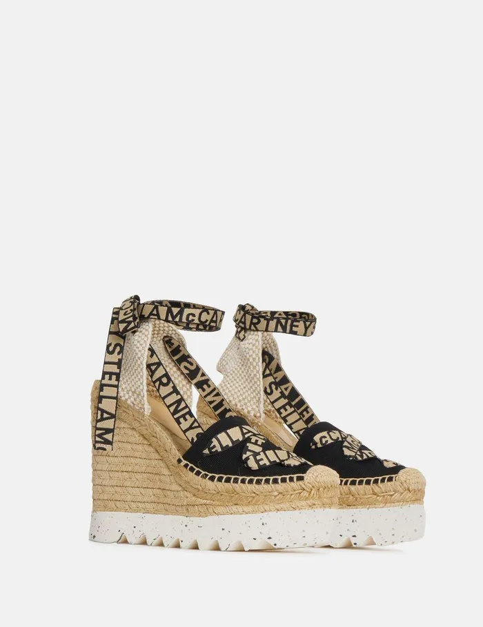 Stella McCartney Espadrilles Women Gaia Platform Espadrille Wedges Black