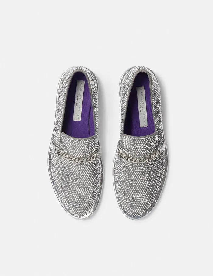 Stella McCartney Flats Women Falabella Crystal Loafers Silver Stella McCartney Flats Women Falabella Crystal Loafers Silver