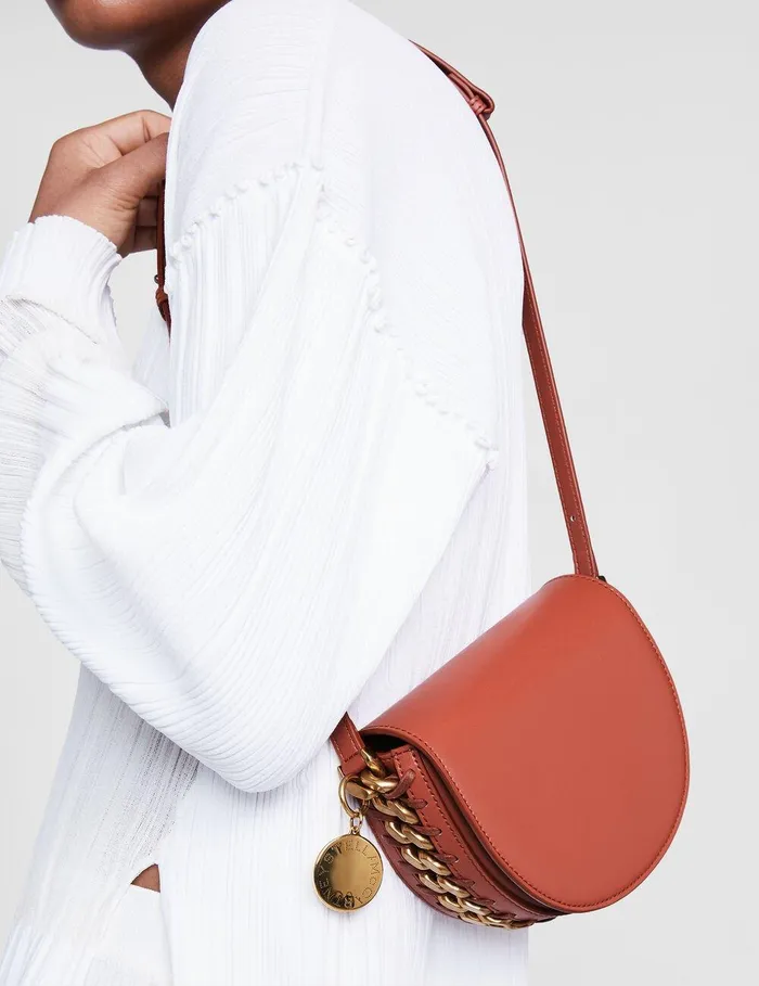 Stella McCartney Frayme Bag Women Frayme Small Flap Shoulder Bag Brick