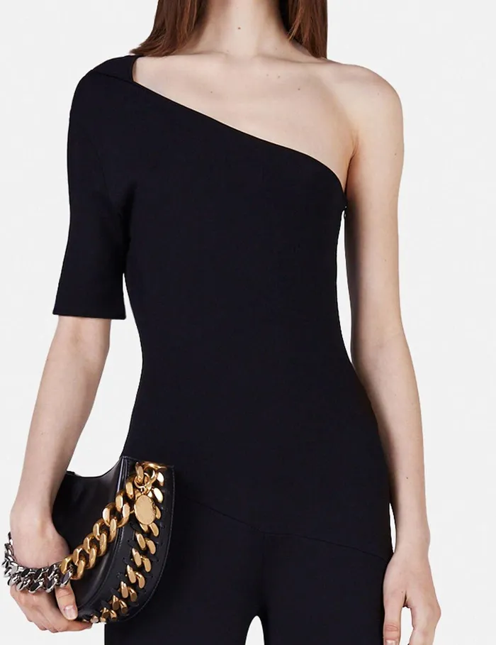 Stella McCartney Jumpsuits Women Compact Knit OneShoulder Jumpsuit Black Stella McCartney Jumpsuits Women Compact Knit OneShoulder Jumpsuit Black