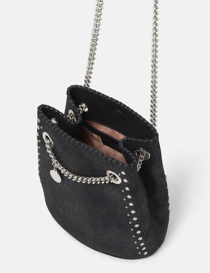 Stella McCartney Mini Bags And Clutches Women Falabella Studded Bucket Bag Pitch Black Stella McCartney Mini Bags And Clutches Women Falabella Studded Bucket Bag Pitch Black