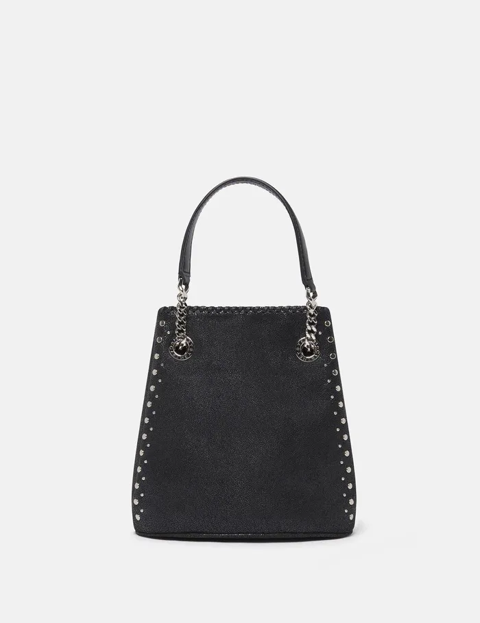 Stella McCartney Mini Bags And Clutches Women Falabella Studded Bucket Bag Pitch Black Stella McCartney Mini Bags And Clutches Women Falabella Studded Bucket Bag Pitch Black