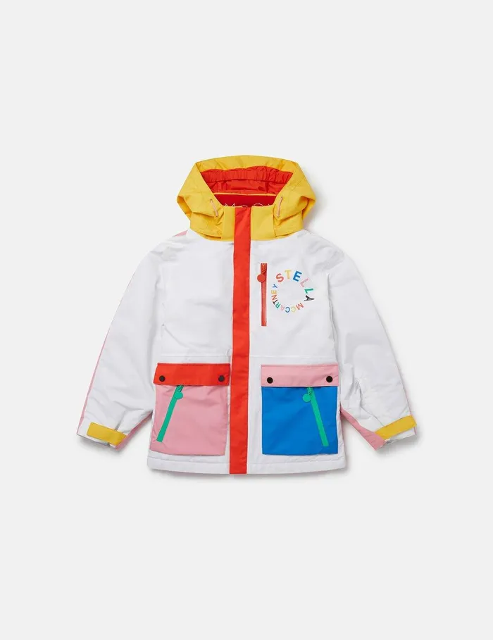 Stella McCartney Outerwear Kids Colourblock Hooded Ski Jacket Multicolour