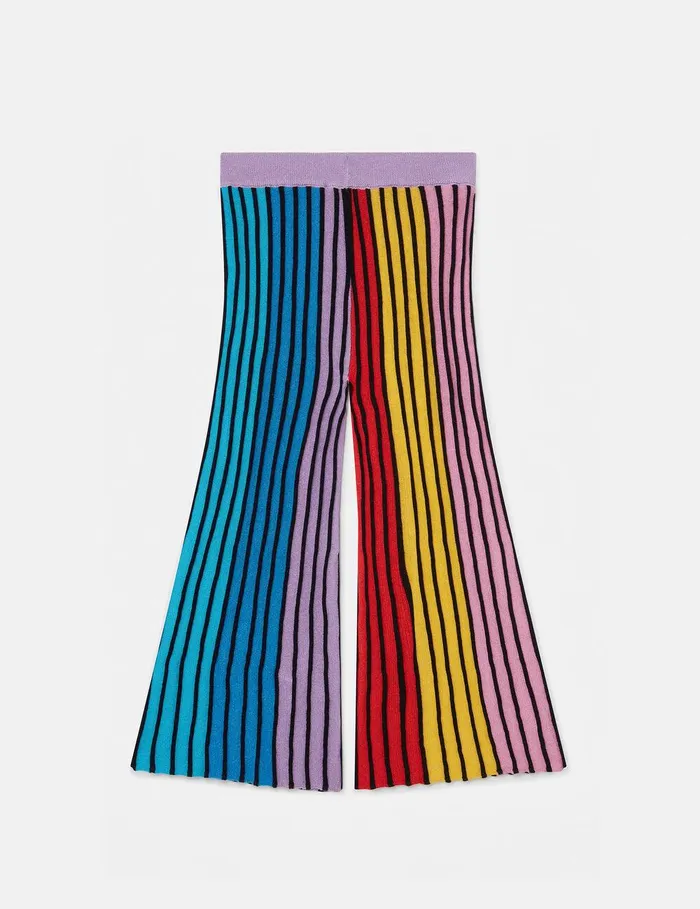 Stella McCartney Pants and Shorts Kids Rainbow Striped Flared Pants Multicolour Stella McCartney Pants and Shorts Kids Rainbow Striped Flared Pants Multicolour