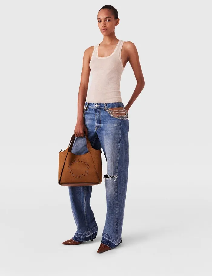 Stella McCartney Pants And Shorts Women Falabella Hips StraightLeg Jeans Blue