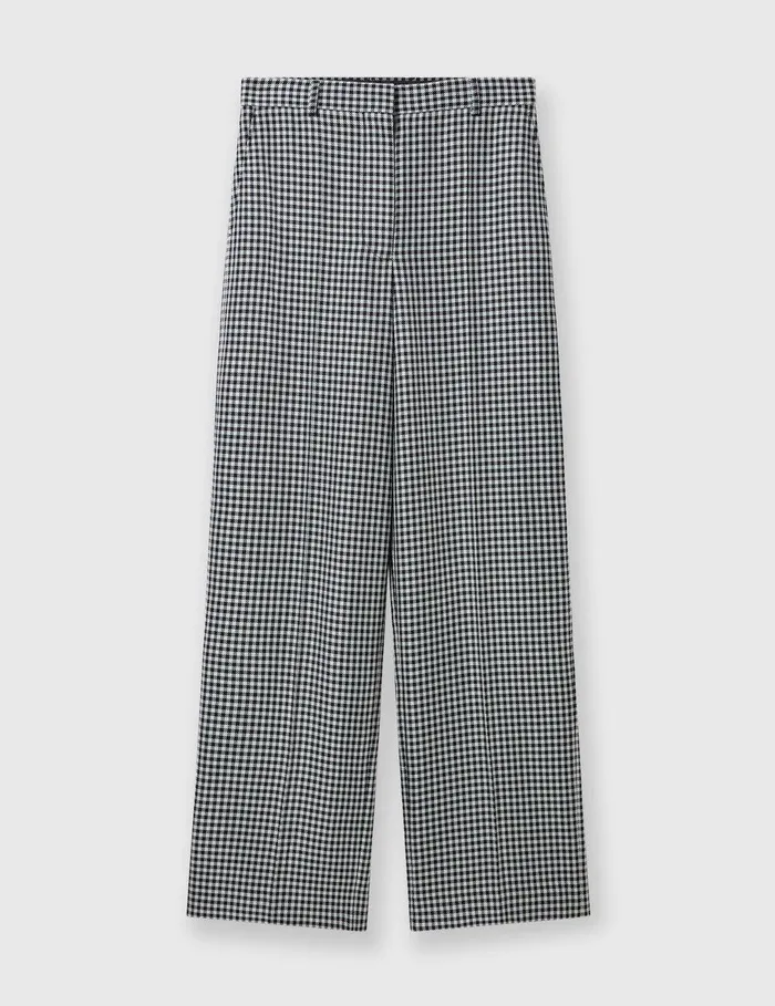 Stella McCartney Pants And Shorts Women LowRise Check StraightLeg Pants Cream And Black Stella McCartney Pants And Shorts Women LowRise Check StraightLeg Pants Cream And Black