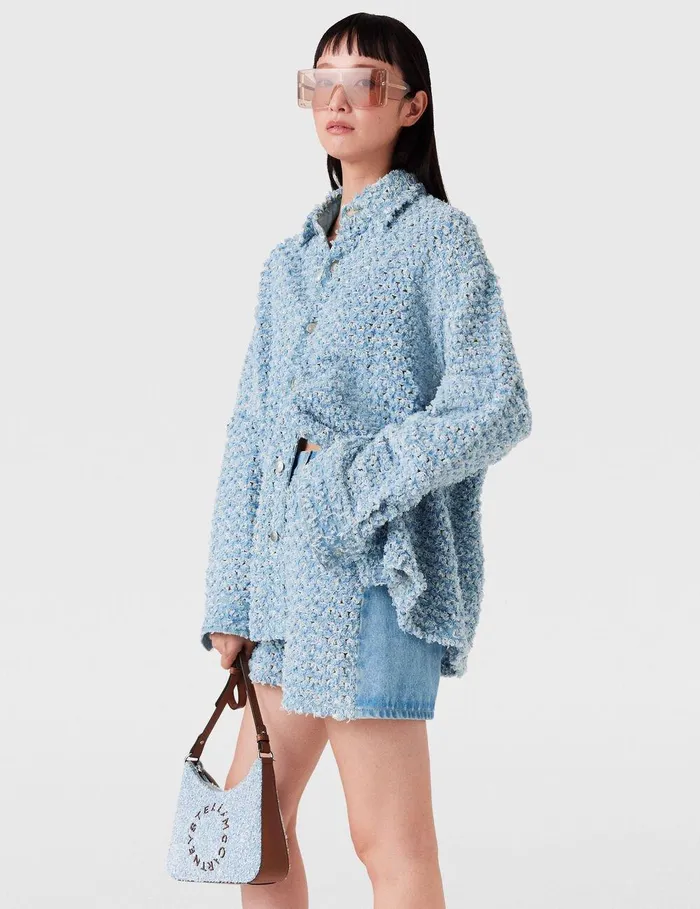 Stella McCartney Pants And Shorts Women Midrise Denim Boucl Shorts Light Blue Stella McCartney Pants And Shorts Women Midrise Denim Boucl Shorts Light Blue