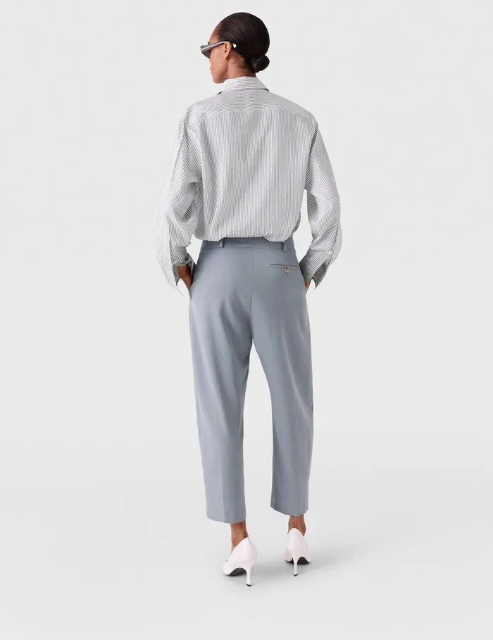 Stella McCartney Pants And Shorts Women Pleated HighRise Wool Pants Mist Stella McCartney Pants And Shorts Women Pleated HighRise Wool Pants Mist