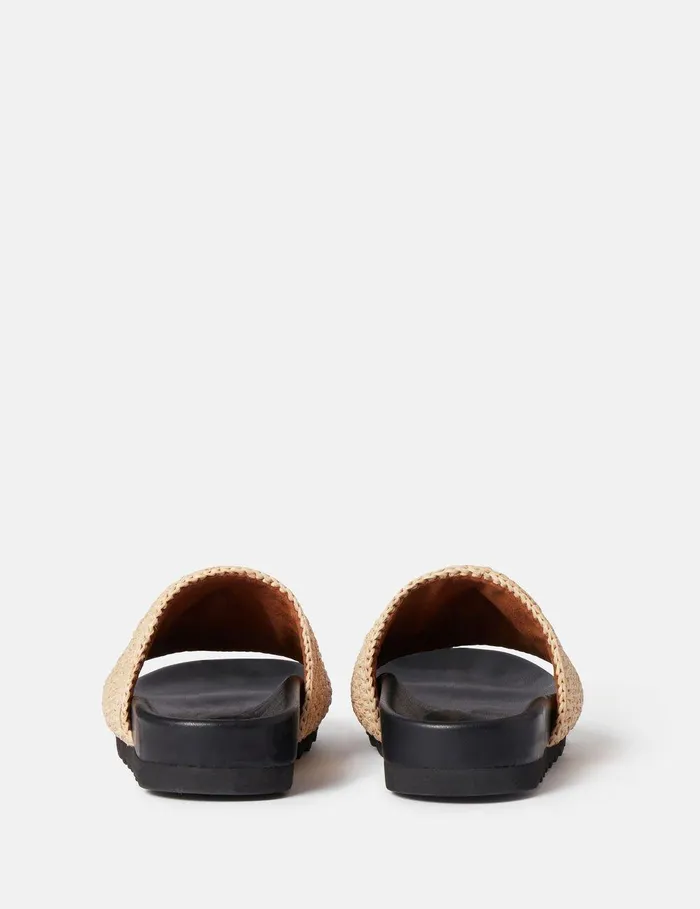 Stella McCartney Sandals Women Elyse Raffia Logo Sandals Naturalblack Stella McCartney Sandals Women Elyse Raffia Logo Sandals Naturalblack