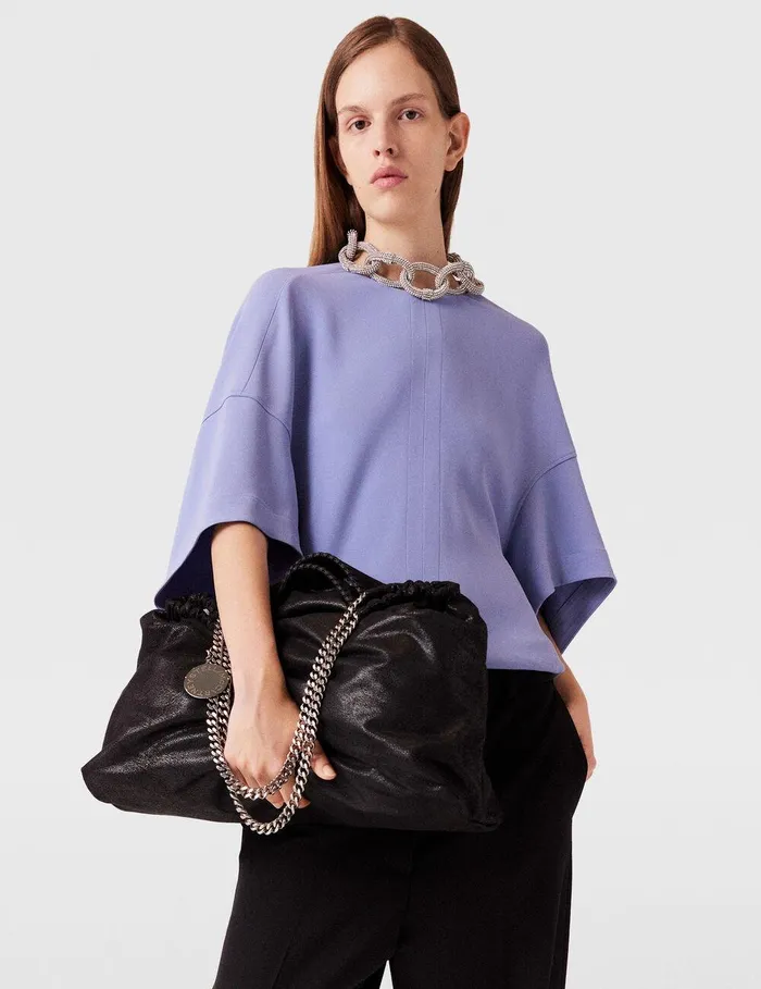 Stella McCartney Shirts And Tops Women Crystal Chain ShortSleeve Top Iris