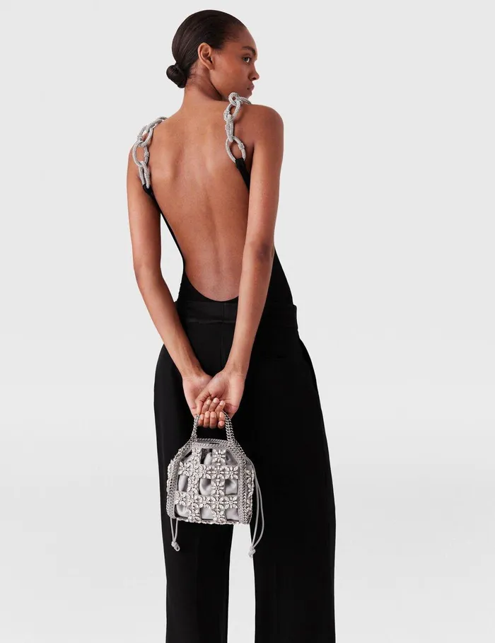 Stella McCartney Shirts And Tops Women Crystal Chain Strap Top Black Stella McCartney Shirts And Tops Women Crystal Chain Strap Top Black
