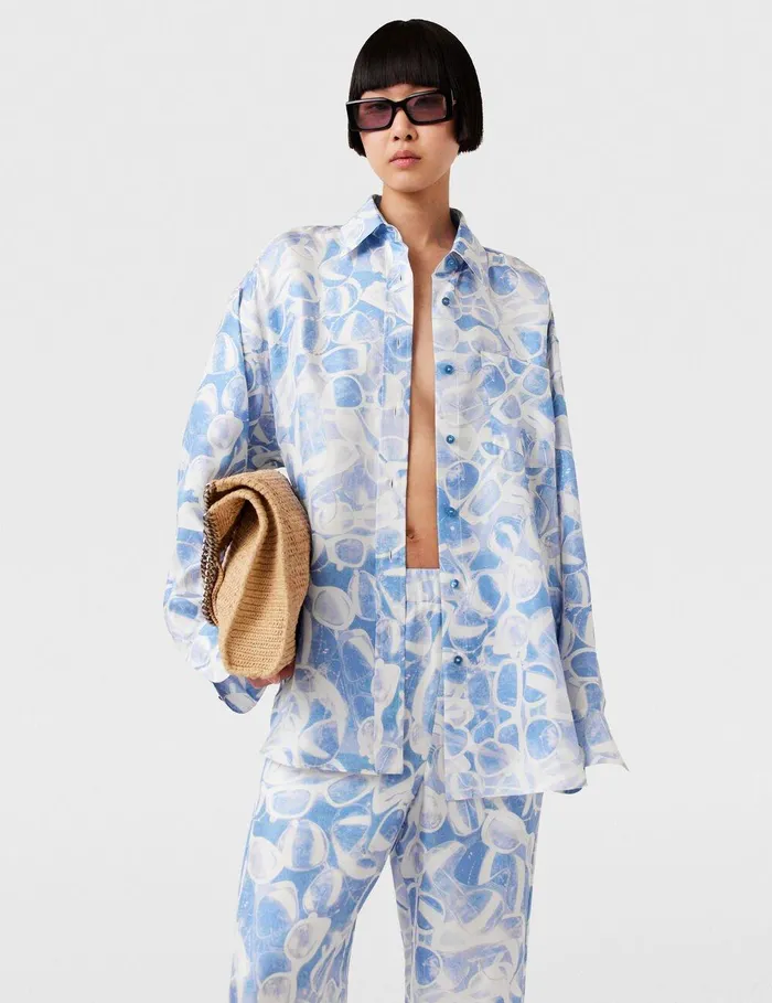 Stella McCartney Shirts And Tops Women Sunglasses Print LongSleeve Shirt Blue Stella McCartney Shirts And Tops Women Sunglasses Print LongSleeve Shirt Blue